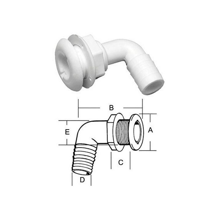 Thru Hull Scupper 90º For 29Mm Hose | Thth-1892 | Efficient Water Exit