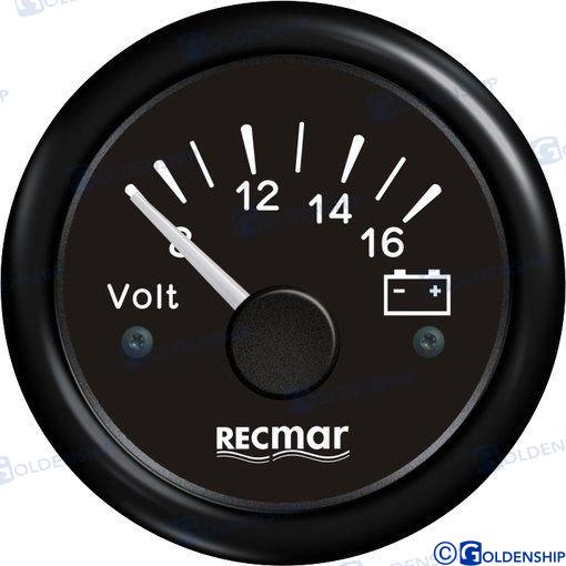 VOLTMETER 8-16V BLACK | RECKY13200 | INSTRUMENTATION | RECMAR