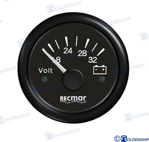 VOLTMETER 8 / 32V BLACK | RECKY13201 | INSTRUMENTATION | RECMAR
